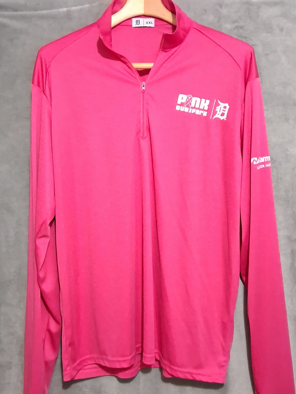 Cancer Awareness Detroit Tigers Karmanos Pink Out The Park XXL Pullover Promo